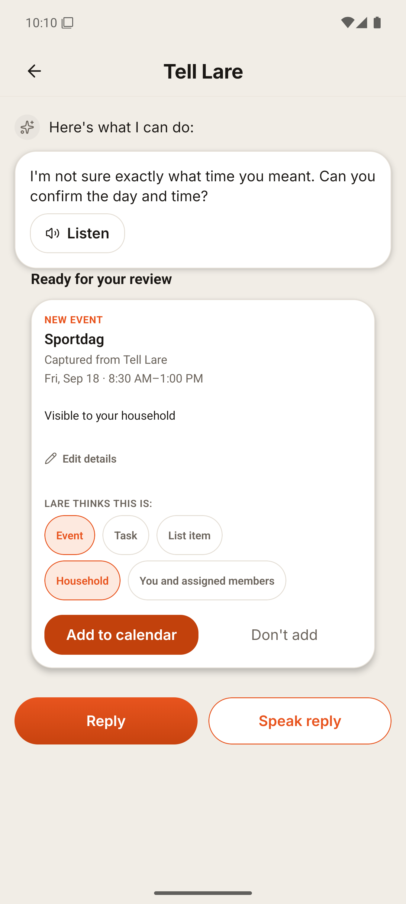 2. What Lare found. Screen capture from the Larevio app