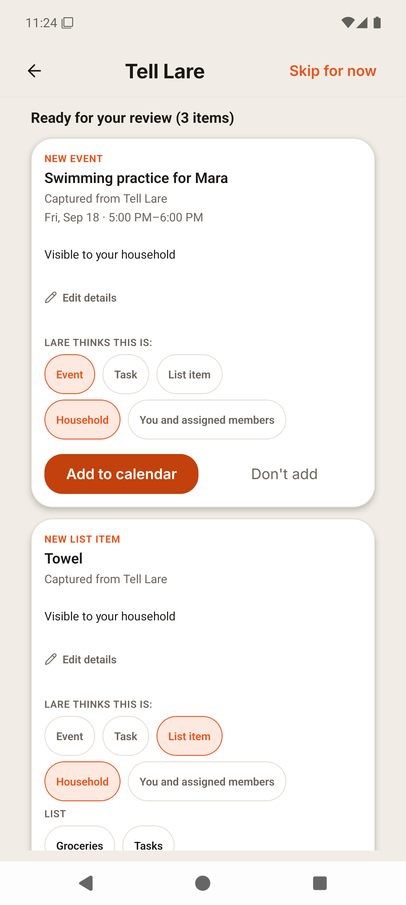 Roemeens bericht erin, Engelse voorstellen eruit. Schermopname uit de Larevio-app
